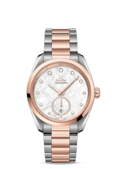 omega seamaster aqua terra co-axial master chronometer stainless steel & 18k sedna? gold & diamonds lady's watch_2