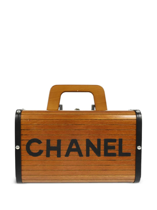 CHANEL 1995 CC wooden vanity handbag