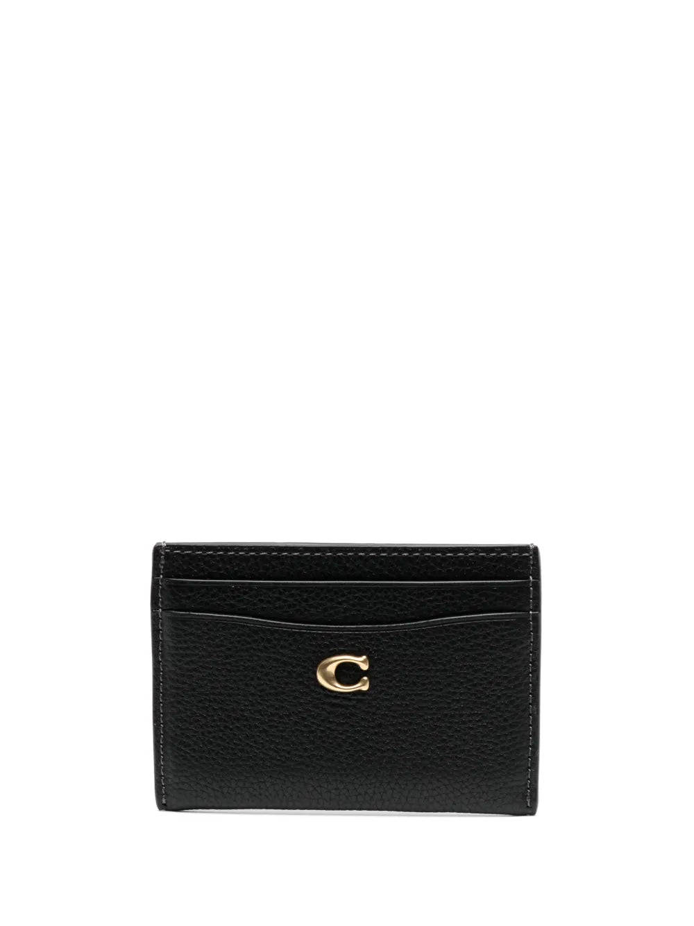 Coach logo plaque leather cardholder