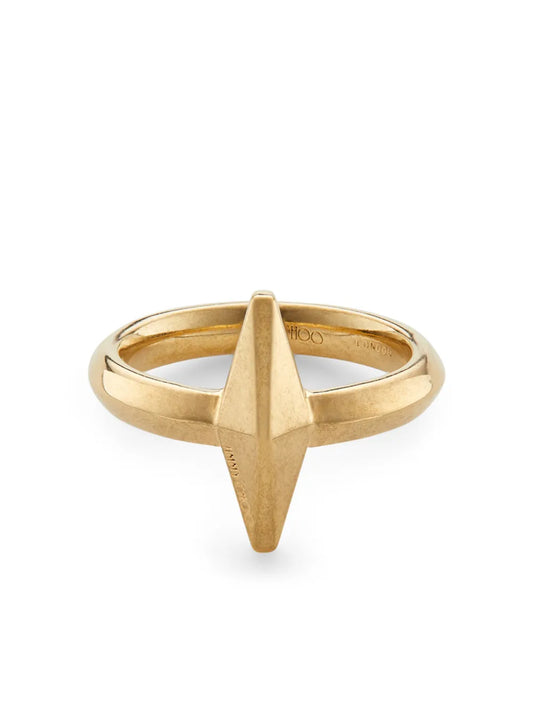 Jimmy Choo logo engraved matte finish ring