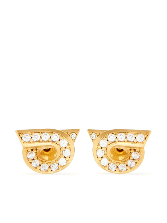 Ferragamo Gancini rhinestone embellished earrings