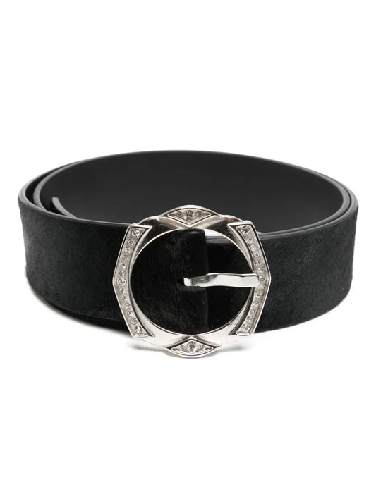Madison.Maison crystal embellished leather belt