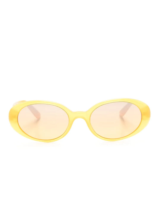 Dolce & Gabbana Eyewear logo print oval frame sunglasses