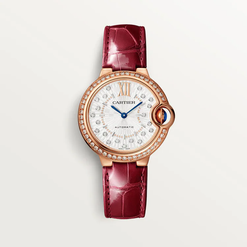 cartier ballon bleu 18k rose gold & diamonds 36mm lady's watch_2