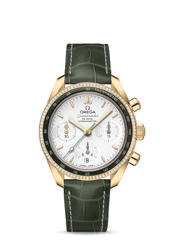 omega speedmaster co-axial master chronometer chronograph 18k yellow gold & diamonds lady's watch