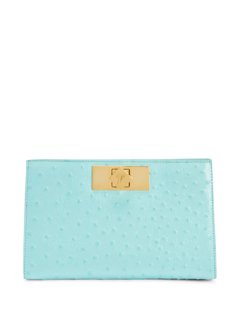 Giuseppe Zanotti Annhita ostrich print leather clutch bag
