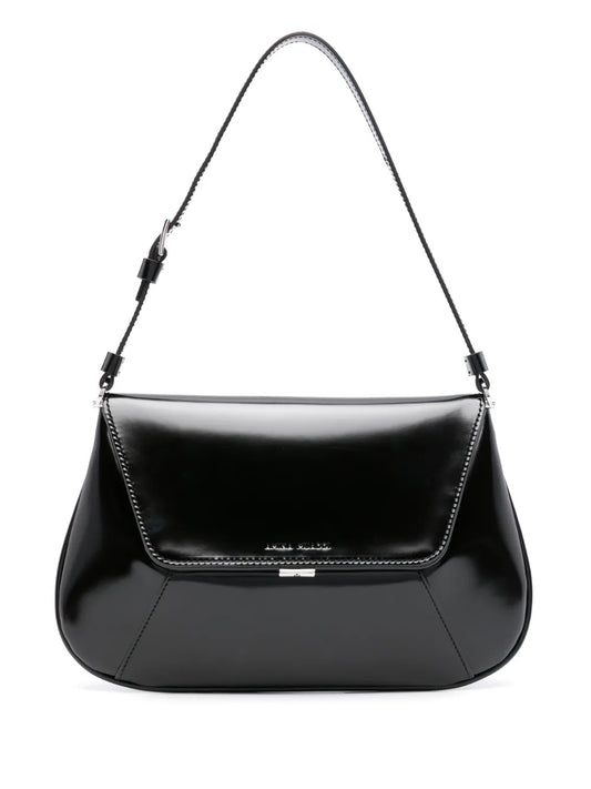 Amina Muaddi Spazzolato leather shoulder bag