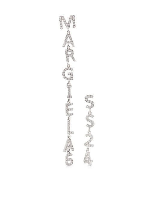 MM6 Maison Margiela logo charm drop earrings