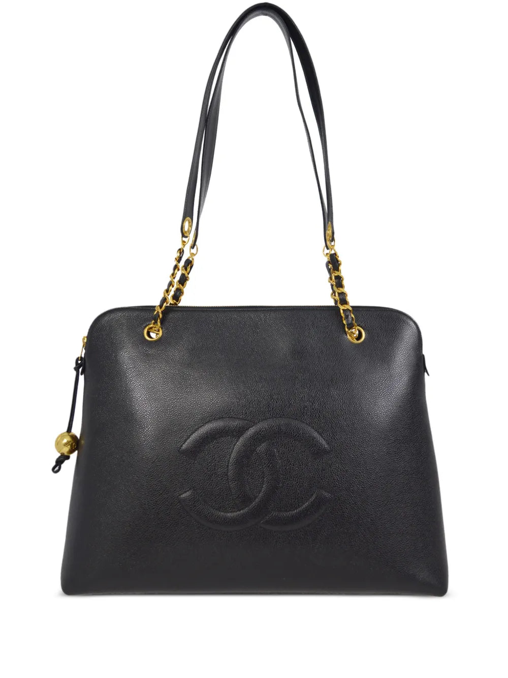 CHANEL 1995 CC stitch leather tote bag