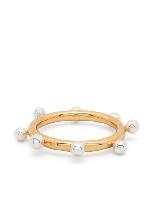 Patou sphere charm hammered bangle