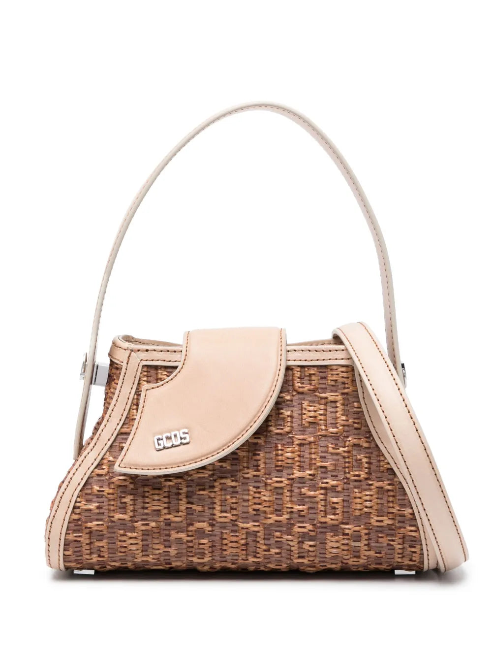 GCDS small Comma woven raffia bag