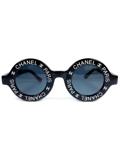 CHANEL 1993 logo-print round-fame sunglasses