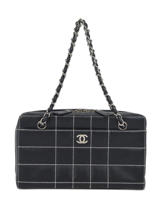 CHANEL 2002 Choco Bar quilted shoulder bag