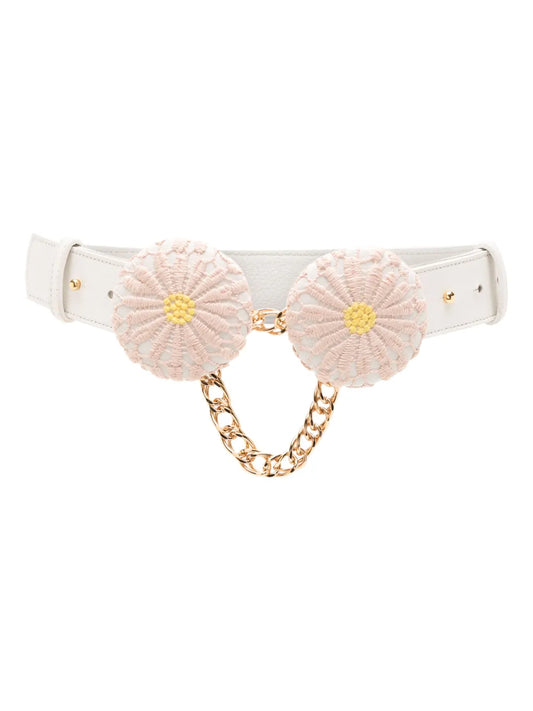 Lethicia Bronstein Margarita flowel appliqué belt