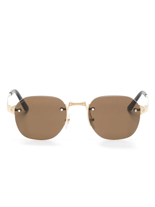 Cartier Eyewear Santos round frame sunglasses