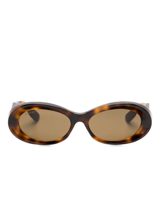 Gucci Eyewear tortoiseshell oval frame sunglasses