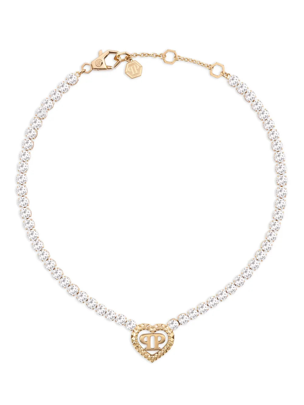 Philipp Plein rocked hearts necklace