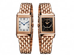 jaeger-lecoultre reverso classic duetto 18k rose gold & diamonds lady's watch