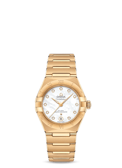 omega constellation co-axial master chronometer 18k yellow gold & diamond lady?s watch_4