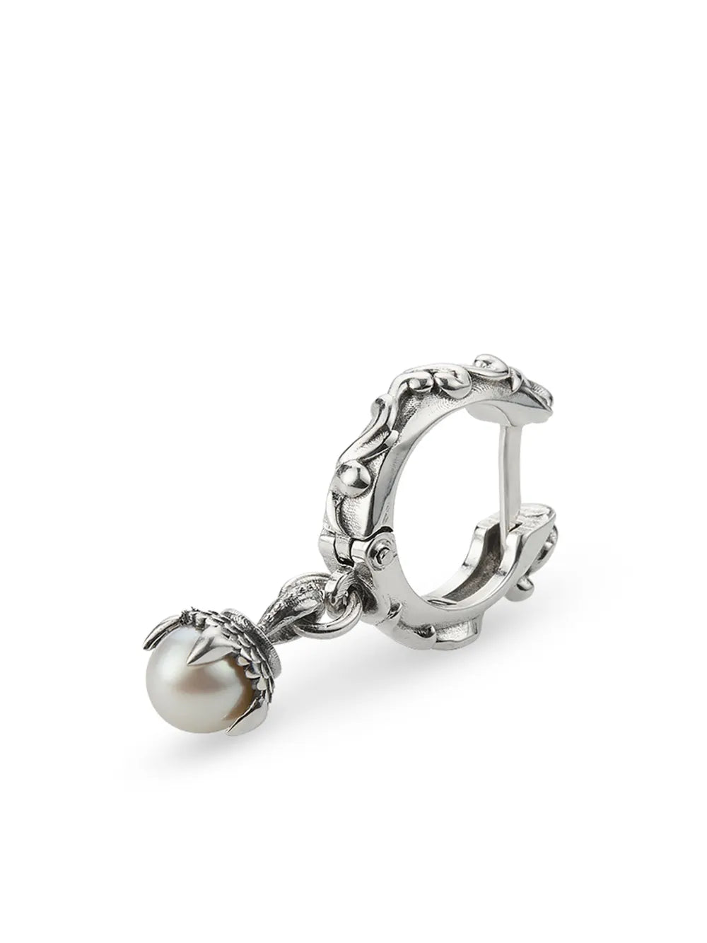 Emanuele Bicocchi pearl pendant silver hoop earring
