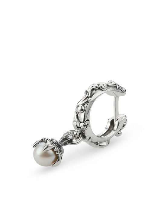 Emanuele Bicocchi pearl pendant silver hoop earring