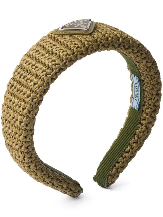 Prada triangle logo crochet headband