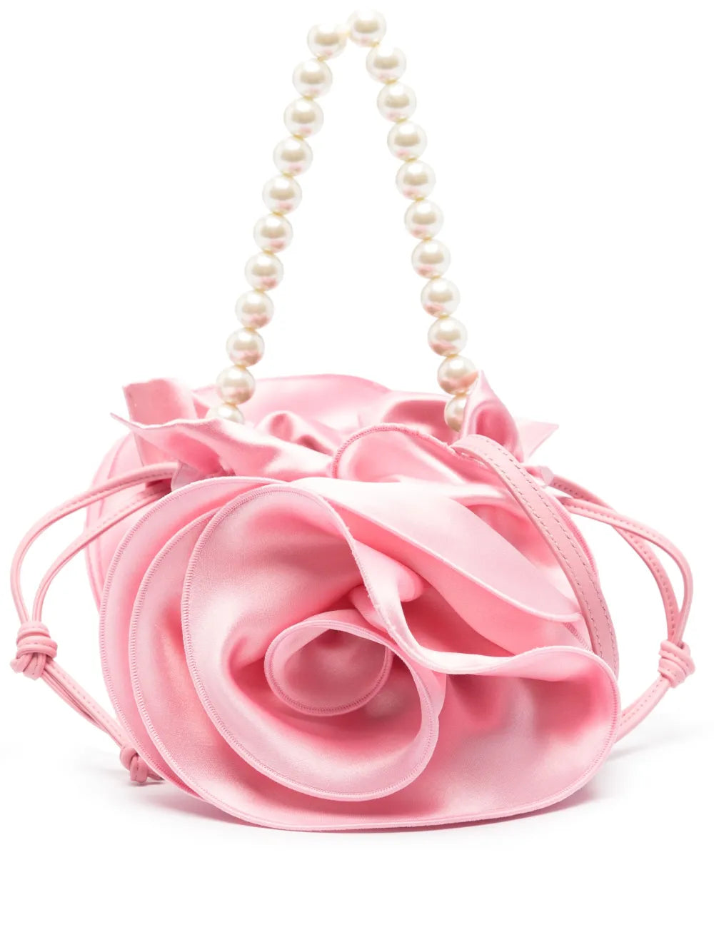 Magda Butrym rose appliqué satin bucket bag