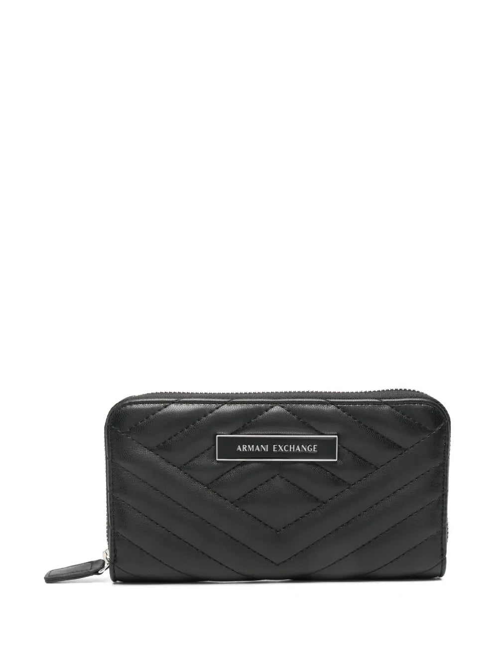 Armani Exchange logo plaque quilted wallet
