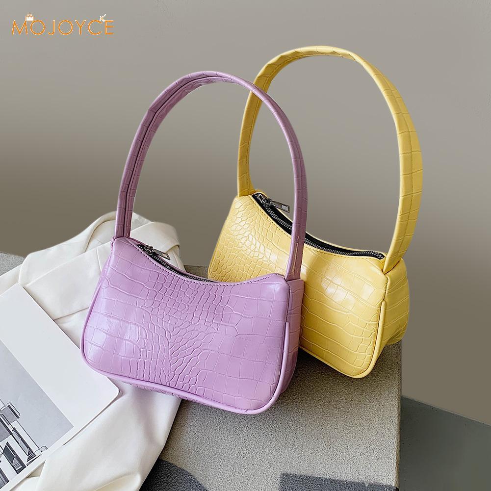Candy Color Half Moon Armpit Shoulder Bag for Women