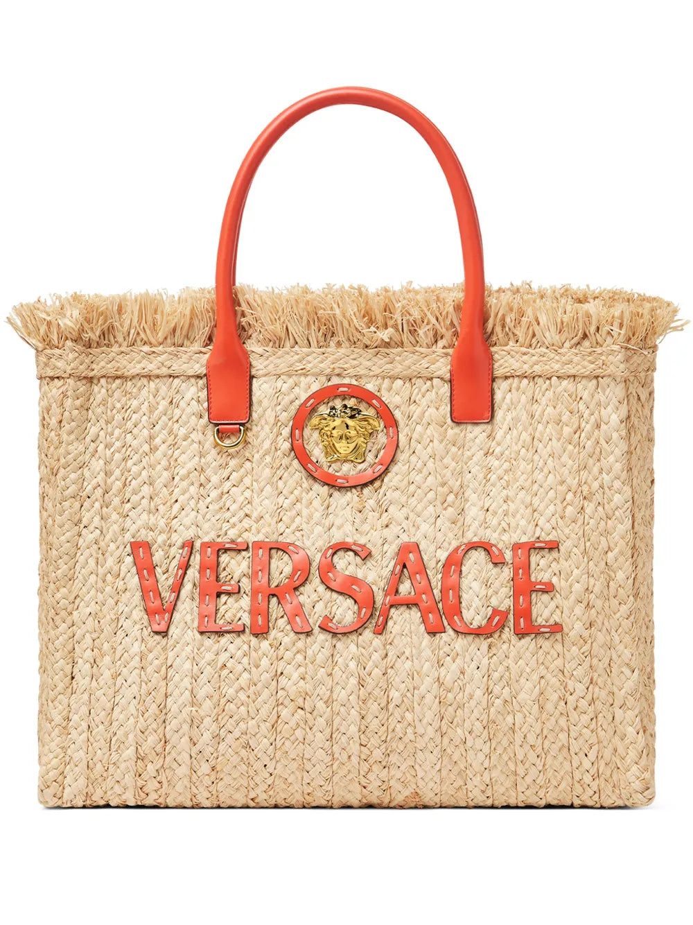 Versace La Medusa raffia tote bag