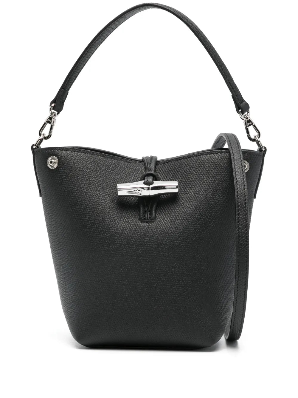 Longchamp XS Roseau leather bucket bag