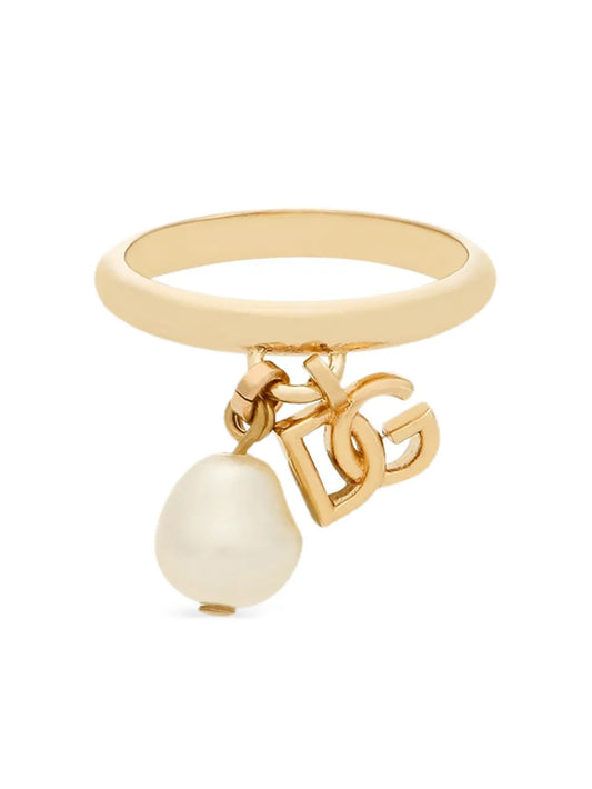 Dolce & Gabbana DG logo pearl ring