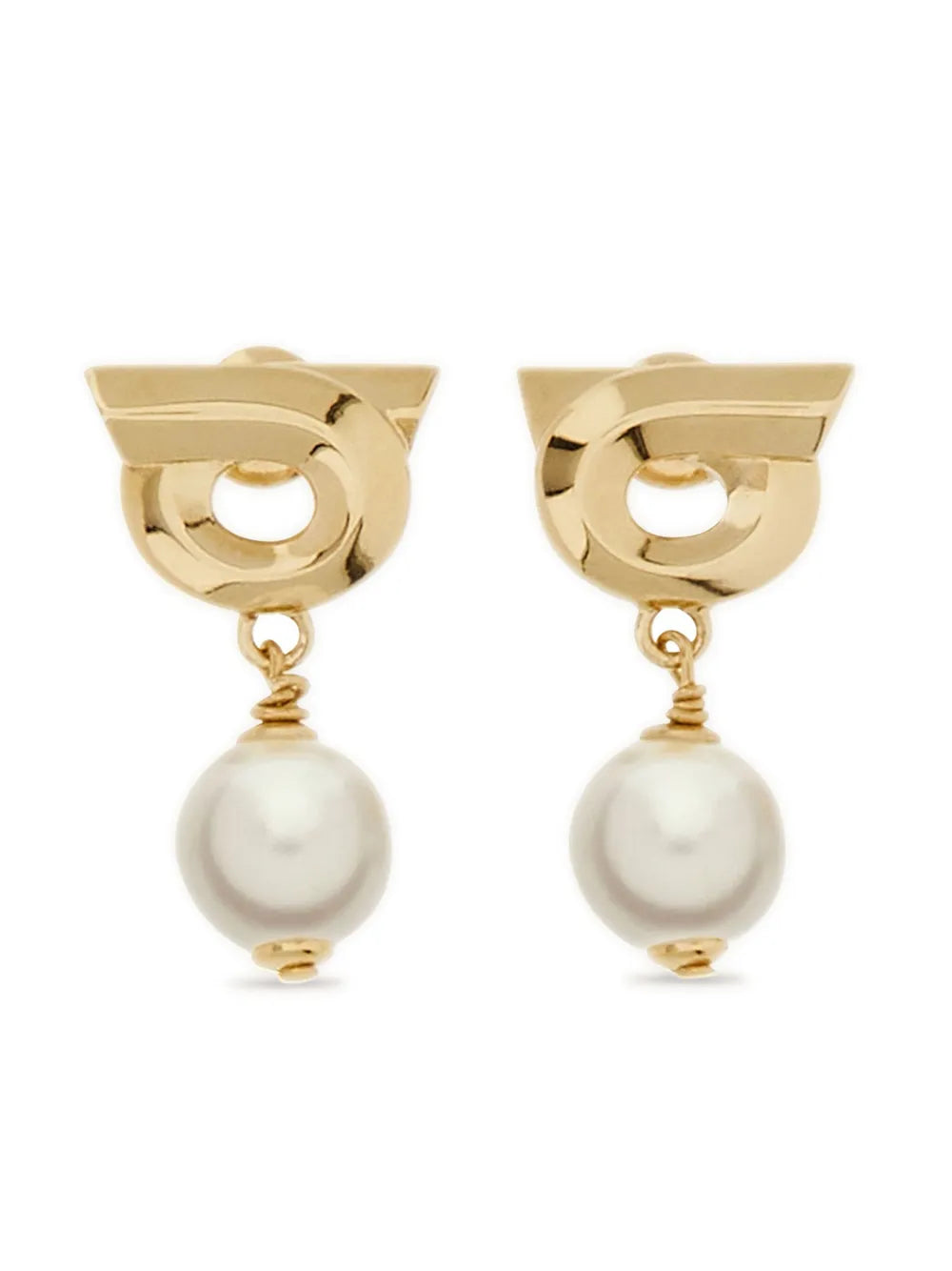 Ferragamo faux pearl Gancini earrings