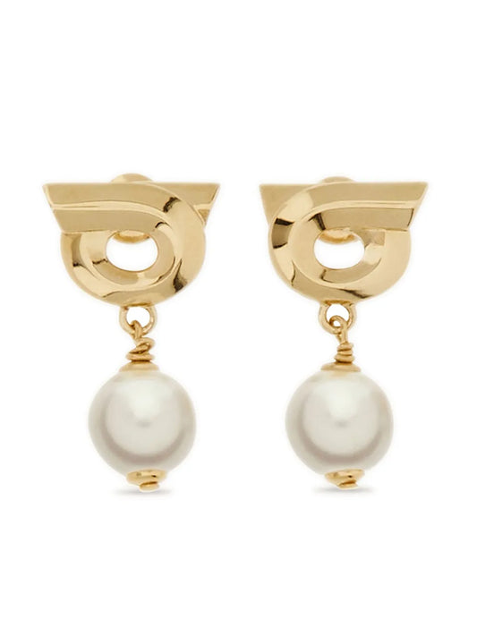 Ferragamo faux pearl Gancini earrings