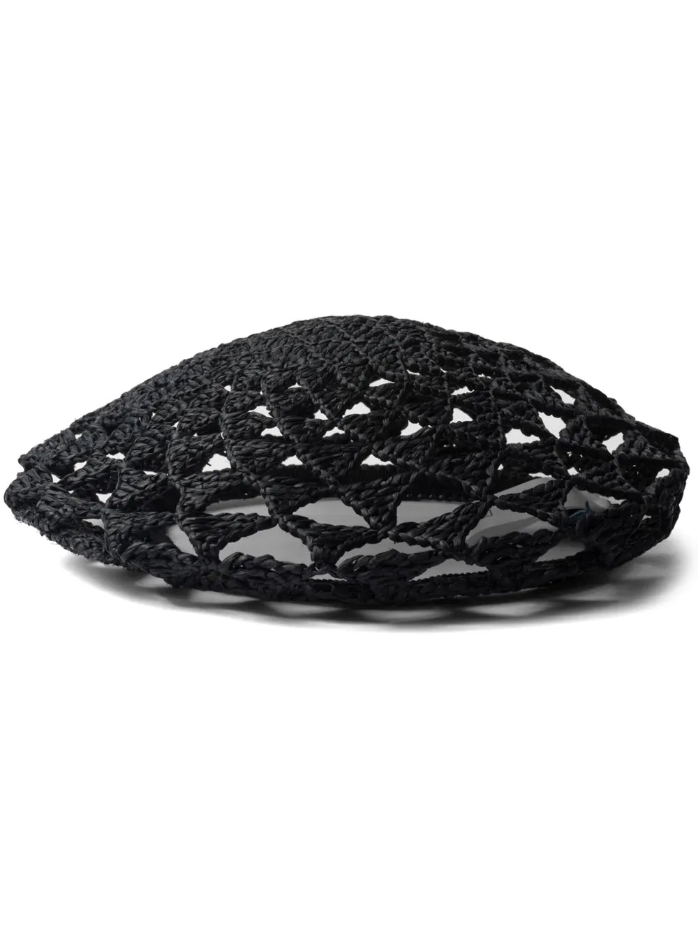 Prada woven raffia beret