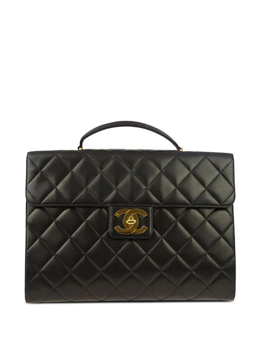 CHANEL 1995 CC diamond quilted briefcase