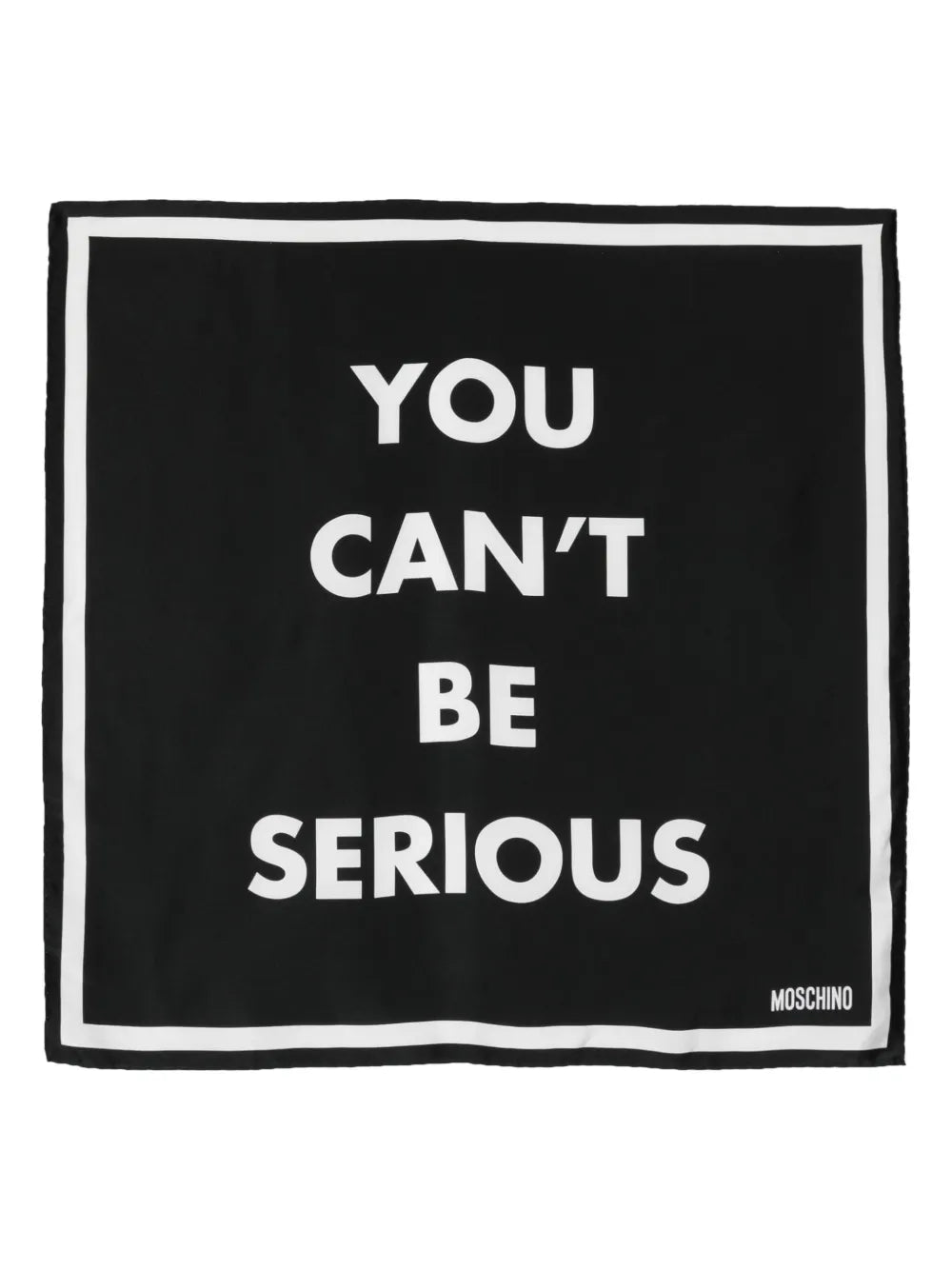 Moschino slogan print silk scarf
