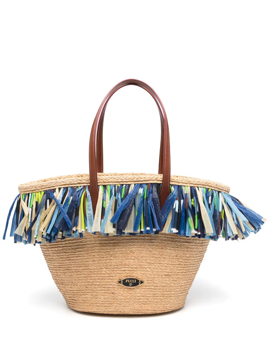 PUCCI Puccing fringed beach bag