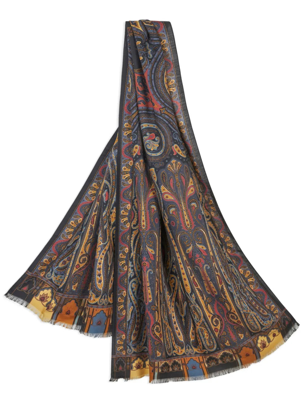 ETRO paisley print fringed scarf
