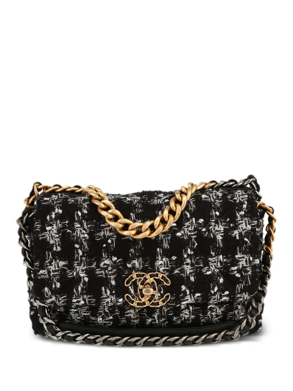 CHANEL 19 flap tweed two way shoulde rbag