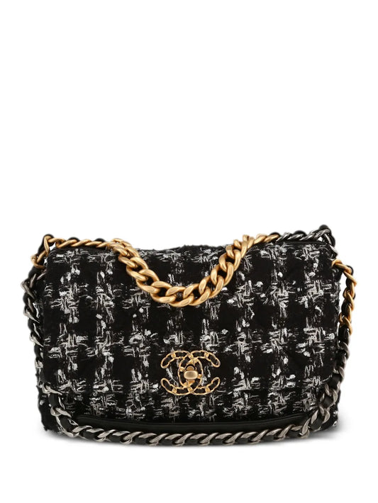 CHANEL 19 flap tweed two way shoulde rbag