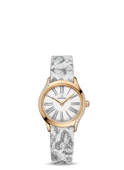 omega de ville mini tresor quartz 18k moonshine? gold & diamonds lady's watch_1