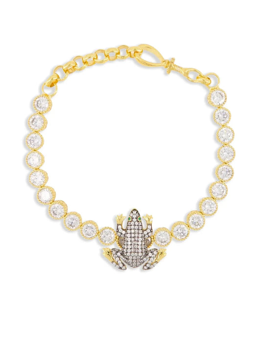 Begüm Khan frog charm tennis bracelet