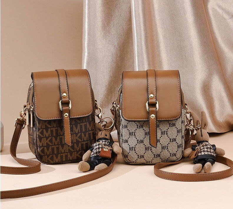 Women’s Retro Multi-Layer Messenger Bag | Small Crossbody Mobile Phone Purse