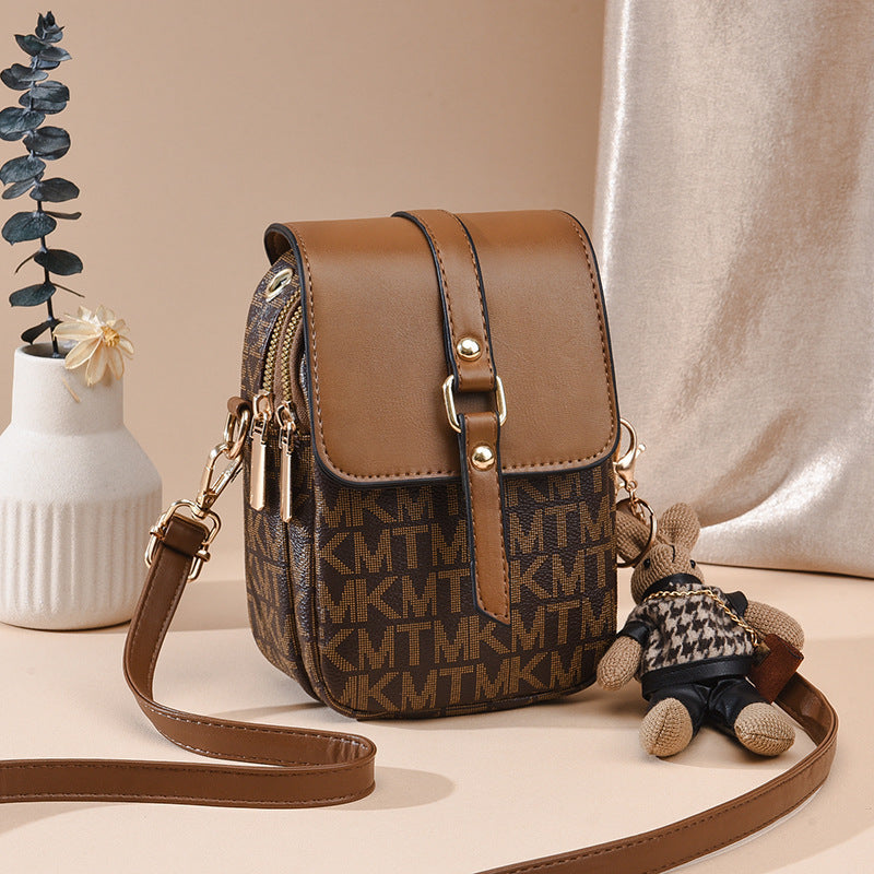 Women’s Retro Multi-Layer Messenger Bag | Small Crossbody Mobile Phone Purse