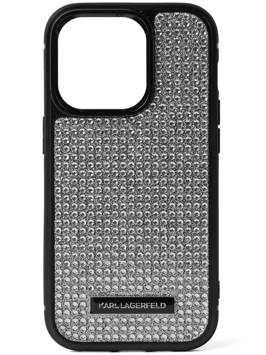 Karl Lagerfeld rhinestone embellished iPhone 16 Pro Max case