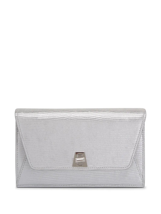 Akris Anouk metallic leather clutch bag