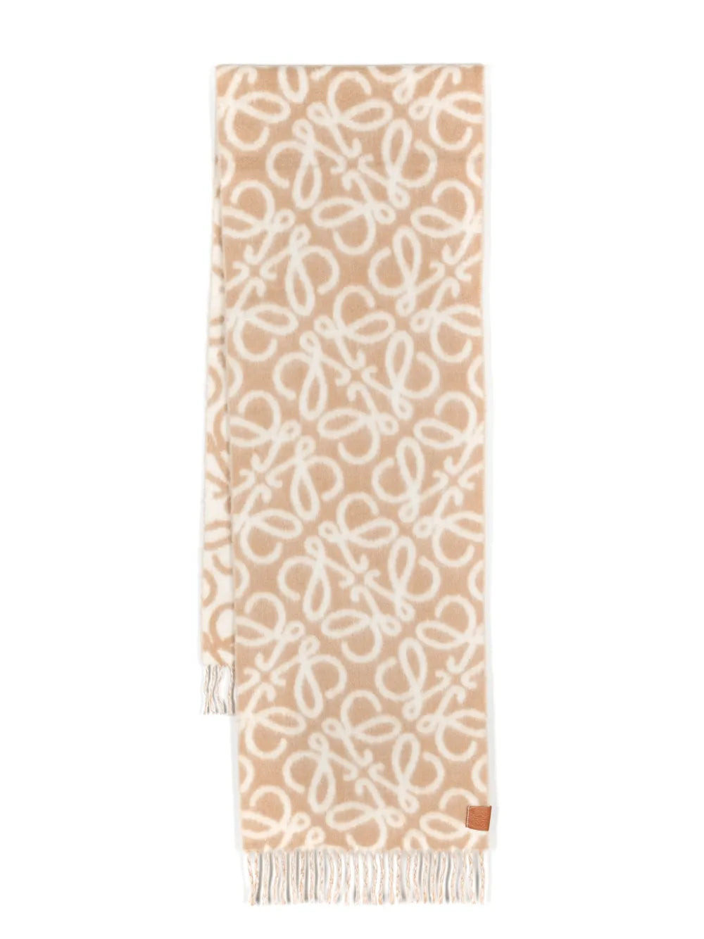 LOEWE Anagram jacquard fringed scarf