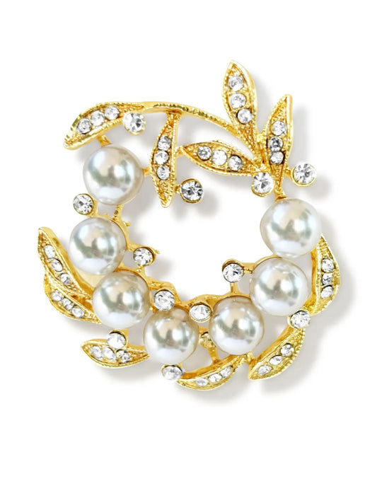 Hzmer Jewelry faux pearl brooch