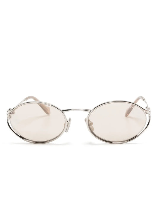 Miu Miu Eyewear oval frame metal sunglasses